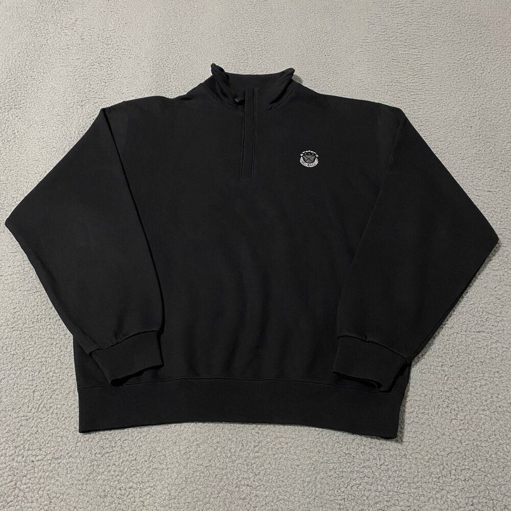 Bel Air Country Club Pullover Hugo Boss Golf Mens Large Black 1/4 Zip Sweatshirt